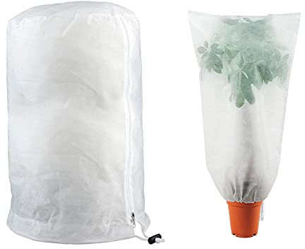 Winterschutz für Pflanzen Frostschutz Pflanzen-Abdeckungen Frostschutz Schutzhaube Wiederverwendbare Pflanzenabdeckungen Pflanzenschutz Frostdecke Vliesgewächshaus-Taschen mit Reißverschluss Zugband