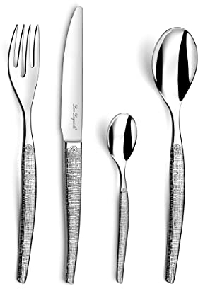 Jet Textil - Set di posate Tavola da 24 pezzi in acciaio inox