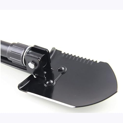 Pala pieghevole multifunzionale pieghevole vanga pieghevole campeggio pala strumento in acciaio vanga all'aperto sopravvivenza strumento di emergenza (nero)