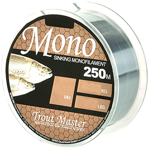 Trout Master monofile Angelschnur zum Forellenangeln Mono Schnur - 200m Monoschnur, Durchmesser/Tragkraft:0.25mm / 6.2kg