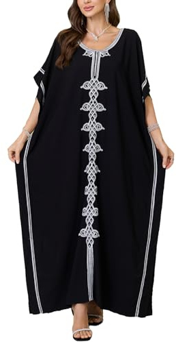 L-Peach Femme Longue Kaftan Maxi Robe Paréo de Plage pour Maillot de Bain Cover Ups