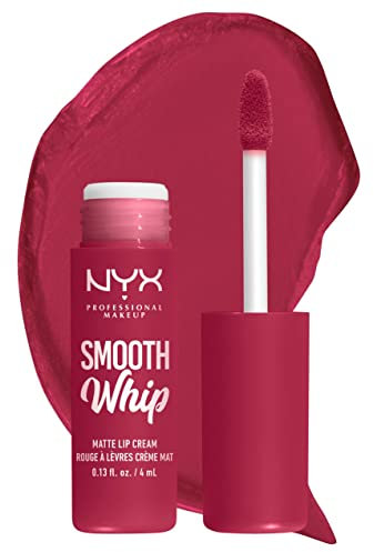 NYX Professional Makeup Smooth Whip Matte Lip Cream, Labial Líquido Cremoso, con Manteca de Karité y Cacao, Acabado Mate, Tono: Fuzzy Slippers