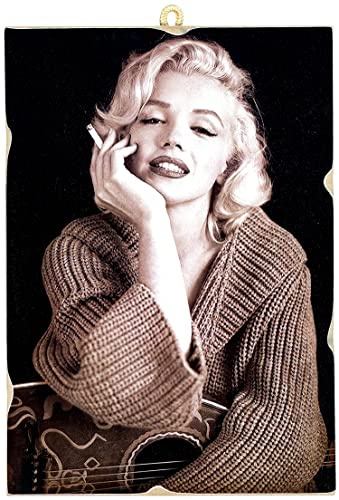 KUSTOM ART Bild im Vintage-Stil Serie Hollywood Schauspieler Marilyn Monroe Druck auf Holz 18 x 25 cm. Kosmetikeinrichtung, Schönheitssalon, Friseure