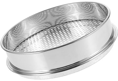 Toddmomy Stainless Steel Fine Mesh Soil Sieve Garden Stone Sifter Round Hole Sieve for Gardening