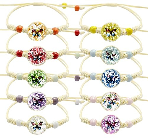 Freundschaftsarmbänder für Mädchen,Geflochten Freundschaft Armbänder Verstellbare Freundschaftsarmband Bunte Blumen Baum des Lebens Gewebte Armbänder Handgefertigt Armband für Frauen Teenager
