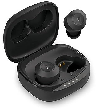 KSIX Oblivion Auriculares inalámbricos, Micrófono HD para Llamadas, Resistente al Agua, Asistentes de Voz, 19h Autonomía, True Wireless Stereo, Control Táctil, Negro​