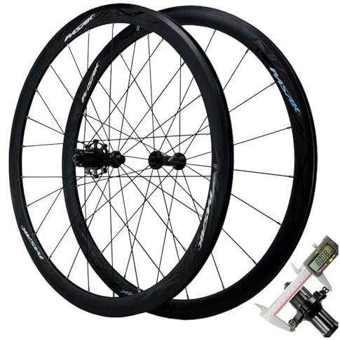 DYSY Rennrad Laufradsatz 700C, Aluminiumlegierung Racing Mountain V-Bremsfelge Schnellspanner Vorder Und Hinterräder 24 Loch Fahrradräder for 7-11 Gang Kassette (Farbe : A)