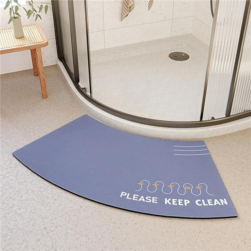 YZBBSH Corner Shower Mats Non Slip,Quadrant Curved Shower Mat,Absorbent Diatom Mud Quick Drying Non-Slip Bath Mat,Anti-Slip Curved Bathroom Carpet Rugs For Home Hotel (D)