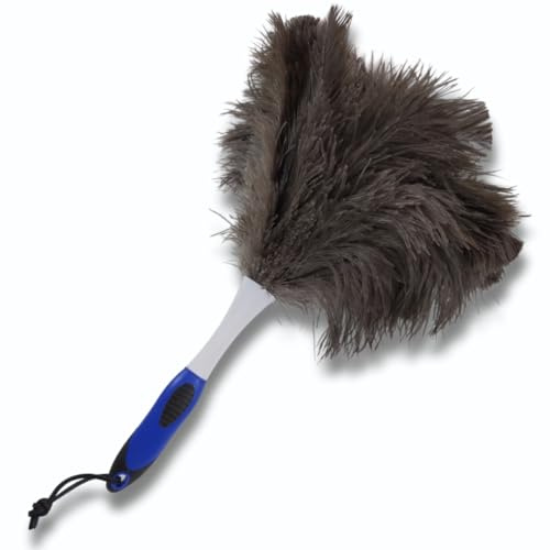 OfficeGear Genuine Ostrich Feather Duster PVC Handle - 8 | 20cm Office Desktop Household Dust Removal