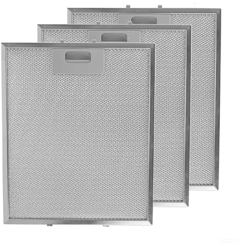 Zilimontt 3 x Fettfilter, Dunstabzugshaubenfilter, 5-lagiger Aluminium-Mesh-Entlüftungsfilter, Dunstabzugshaube, Metallfettfilter für Rangemaster Dunstabzugshaube