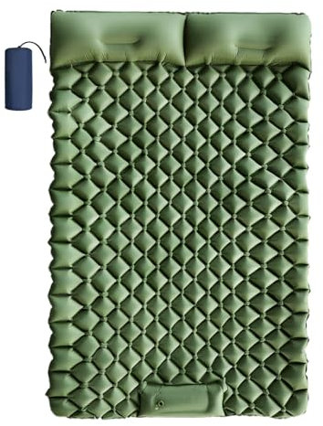 Camping-Luftmatratze, aufblasbare Schlafmatte,Rucksack-Schlafmatte mit Kissen | Eingebaute Fußpumpe, tragbare Campingmatte für Camping, Wandern, Rucksackreisen im Freien