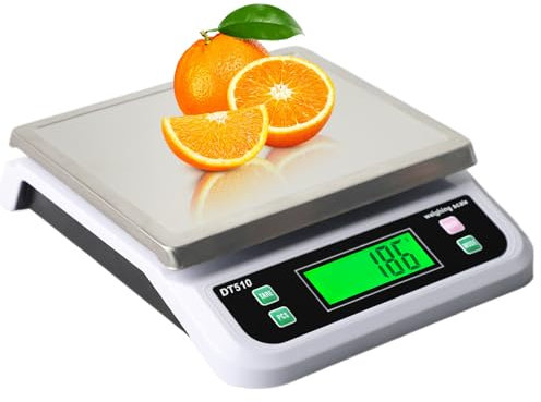 YBVXYV kitchen scales 40kg Large Food Scale for Cooking Bakery Counting Weighing Scale 304 Stainless Steel Digital Scale with LCD Display Electric Baking Scales with Tare and PCS Function and 6 Units