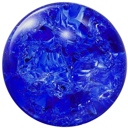 sourcing map 40mm/1.6 Crystal Sphere Ball Ice Cracked Glass Solid Decorative Sphere Crystal Ball Prop Ornament for Feng Shui Divination Fortune Telling Tabletop Fountain Decoration, Dark Blue
