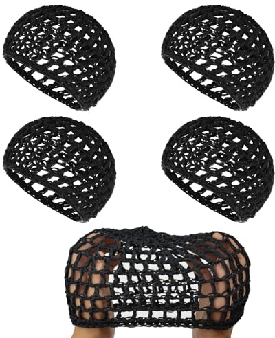 5 Pcs Hair Net, Hair Nets For Sleeping In, Hair Nets For Women, Hairnets For Sleeping In, Suitable For Improving Sleep Comfort, Maintain Hair Style, Easy To Daily Care And Cleaning (Black)