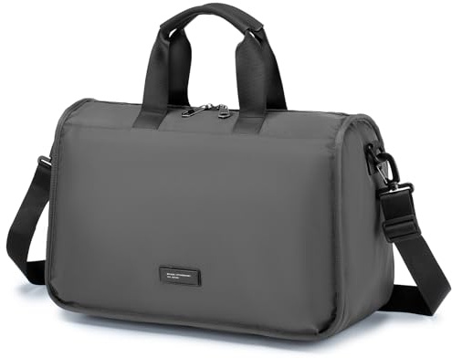 BAGZY Borsa Porta PC 14 Pollici Borsa 24 Ore Uomo Ventiquattrore Oxford Borsello Uomo Lavoro Porta Documenti Cartella Borse a Spalla per Business Tracolla Regalo Messenger Ufficio Grigio