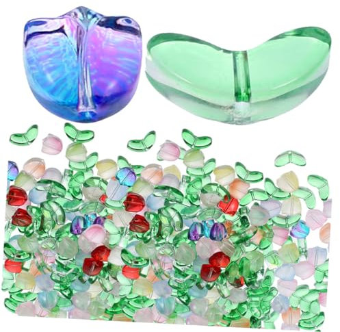 STOBOK 120pcs Diy Tulip Glass Beads Assorted Jewelry Making Beads Tulip Spacer Bracelet Making Necklace Accessories