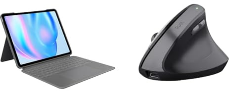 Logitech Combo Touch pour & Trust Yuno Souris Ergonomique sans Fil,