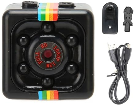 YULEESIYIP Mini telecamera 1080p HD Night Vision a 140 gradi Lens Small Sports DV Camter per il nero interno all'aperto