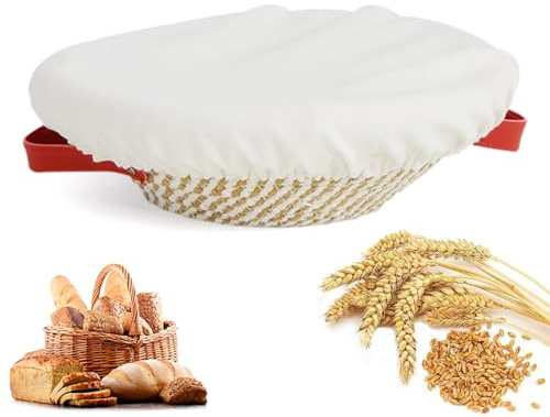 Banneton Bread Proofing Basket, Banneton Basket Sourdough Proofing Basket with 2 Fabric Covers, Proofing Bowls with Liners for Professional and Home Bakers (9 inch,Round)