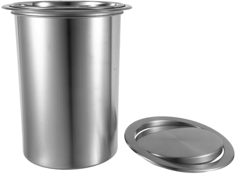 KOMBIUDA Pattumiera da Incasso da Piano Lavoro in Acciaio Inossidabile con Coperchio Girevole Silenzioso Contenitore Rifiuti da Banco Versatile per Cucina Bagno Ristorante e Ufficio