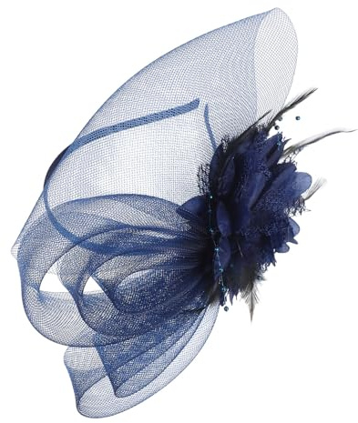 Tocado de Malla con Plumas para Mujer, Sombrero de Fiesta de Té