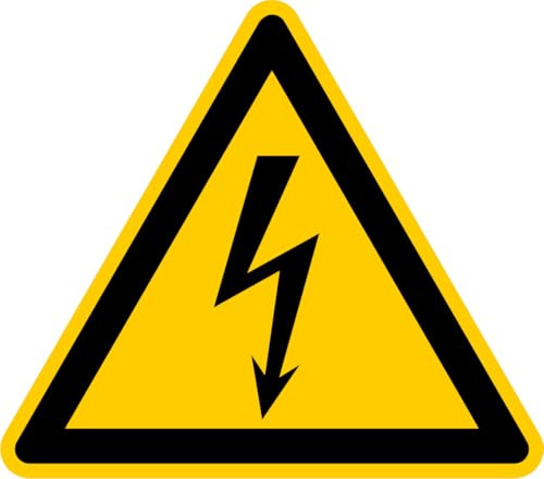 Warnschild „Achtung Warnung vor elektrischer Spannung“ nach ISO 7010 W012 | Kunststoff PP-Platte | SL 200 mm Made in Germany