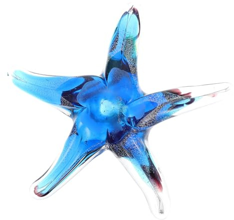 TIKODIDA Decor Glass Sea Star Decor Star Fish Shaped with Stable Structure Design Fish Ornaments for Home Blue Creative Random Color Desktop Adornment