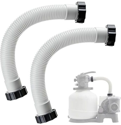 Idota Uppsättning av 2 poolslangar 38 mm för Intex sandfilterpump, 40 cm anslutningsslang av tryckbeständig PE, tillbehörsbyxor för Intex pooler, UV- och klorvattenbeständig ersättningsslang