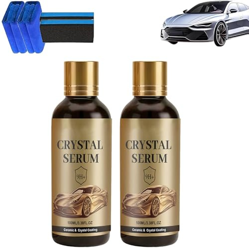 PTZ Crystal Serum, Car Ceramic Coating Agent, 9H+ Härte Profi Keramikversiegelung Auto,Graphen-Keramikbeschichtung,Nano-Hydrophobe Keramik Versiegelung,Lang anhaltender Glanz für Autos,Motorrad (2PC)