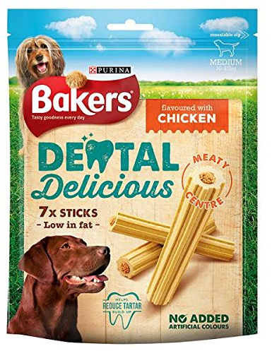 Bakers Dental Delicious with Chicken Medium Dog Treats 7 per pack Case of 6