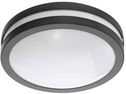 EGLO connect LED Außen-Deckenlampe Locana-C Smart | Home Außenleuchte für Wand und Decke, Deckenleuchte aus Stahl und Kunststoff, Farbe: Anthrazit, warmweiß, weiß, dimmbar, IP44