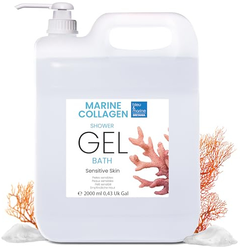 Gel Douche Collagène Triple Action : Nettoyant Visage, Corps et Cheveux. Effet Raffermissant et Anti-Âge. Soin pour Peaux Atopiques, Sensibles et Sèches - 2000 ml