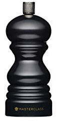 MasterClass Molinillo de Pimienta o Sal con Tapa Intercambiable, Plástico, Negro, 12 cm