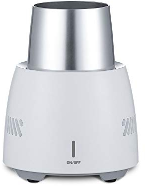 Iced Beer Wine Beverage Electronic Bottle Chiller, Portable Mini Refrigeration Rapid Cup Cooler, Desktop Fast Cooling Fridge Single Bottle Drink Chiller for Home & Travel (White)