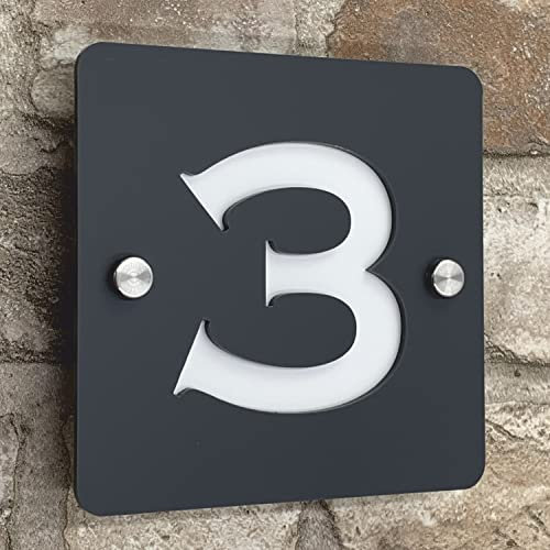 The House Sign Company – Ascot Personalised House Sign | Acrylic Door Plaque with Number | Weatherproof Outdoor House Name Plate