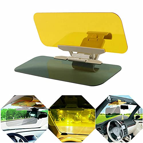 Baceyong Car Sun Visor Extender Anti Glare Driving Visor with Day Night Len | Car Sun Visor Extender Clip On Sunshade Shield for Windscreen Adjustable Rotating Front Seat Visor for Driver and Passenger