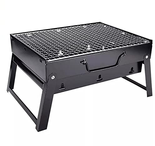 MVDECOR Barbacoa de Carbón Portátil Plegable - Parrilla de sobremesa para Barbacoa - Barbacoa para ahumar al Aire Libre de Acero Inoxidable para cocinar, Acampar, Hacer picnics en la Playa, 17 