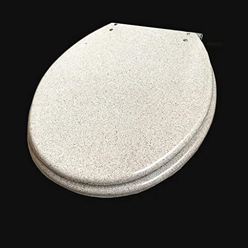 Samnuerly Universal European-style resin toilet seat cover, thickened slow-closing vintage-style toilet seat cover (Color : As shown, Size : One size)