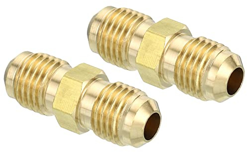 PATIKIL 1/4 x 1/4 Macho Acampanado Latón Compresión Tubo Montaje, 2uds Acampanado Tubo Accesorio Tubería Manguera Montaje para Plomería, Manguera Conector | Tubo de tubo de montaje de tubería de conexión, para fontanería, Conector de manguera