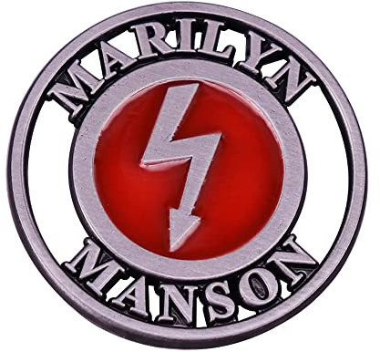 Distrigeek Marilyn Manson Anstecker, Sammlerstück, Metall, Emaille, Logo, Rocksänger, Gothic, für Damen oder Herren, Anstecker, Geschenkidee, originell