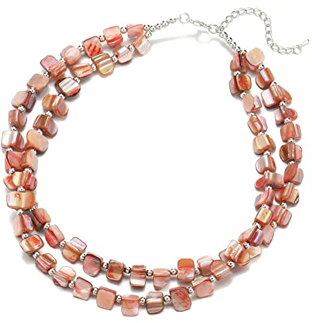 Bulinlin Boho Bunte Perlenkette Damen Muschelkette Strand Sommer Verstellbar Bohemian Choker Halsketten FüR Frauen Und MäDchen