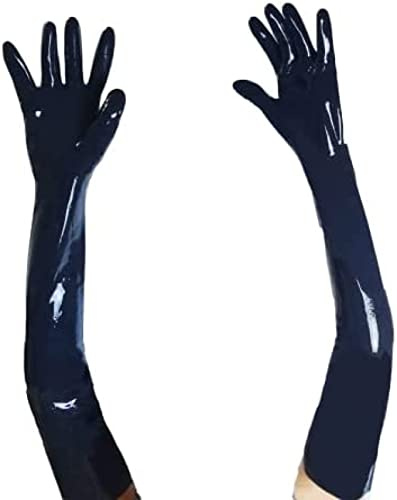 Guantes Largos De Látex Negro 0,4 Mm Goma Gummi,Negro,extragrande