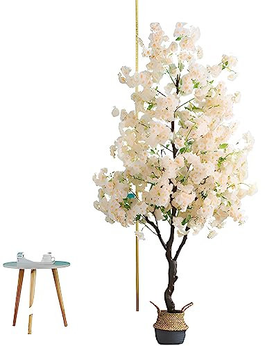 Kunstbaum Realistische Grüne Kirschblüten-Pflanzenbäume/künstliche Dekorative Heimbäume For Wohnzimmer/Veranda/Büro, Japanische Kunstpflanze, Die Echt Aussieht, Mit Ästen, Blättern Und Korb, 2 M/ 1,8