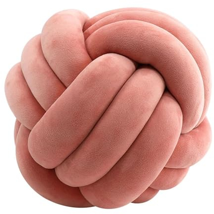 OBABO Handgefertigtes Knotenkissen, Knotenkugelkissen für Sofa, Bett, Schlafzimmer, Büro, Reisen, Heimdekoration, handgeknüpftes Kissen, Auto, Büro,E-13.8in