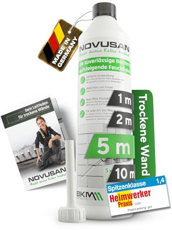 NOVUSAN Injektionsflasche Horizontalsperre Keller Mauerwerk 5m Wand