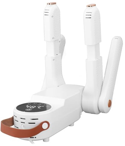 Fockety Secador de Botas, Secador de Zapatos Eléctrico Portátil con Soplador de Calor y Temporizador, Secador de Guantes de Diseño Plegable para Botas de esquí, Botas de Trabajo,