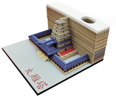 Dekorativ 3D Art Block Memo Pad 2024 Veckokalender Kina Xi'an Art Building Convenience Stickers Creative DIY Post Notes Notepad Paper Carving Da-Yan Tower Skulptur Modell Skrivbord Dekoration