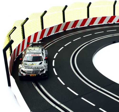 Overdrive-Racing Fangzaun 1m kompatibel mit Carrera Digital 124 132 EVO Kurven Geraden Zaun Bande Slotcar