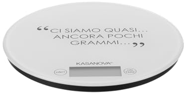 KASANOVA Bilancia Digitale Cucina Tonda Lettera Bianca, One Size