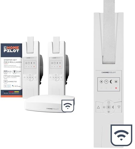 HOMEPILOT Rollladen Smart-Home Starter-Set - 2x RolloTron elektrischer Gurtwickler & RolloTron classic smart Power (bis 60 kg, 10 m²), Funk Gurtwickler elektrisch